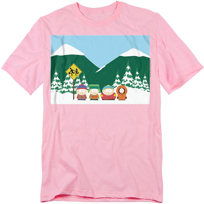 Pink - Front - South Park Unisex Adult Bus Stop T-Shirt