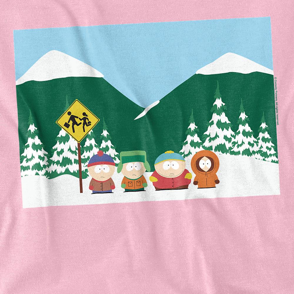Pink - Side - South Park Unisex Adult Bus Stop T-Shirt