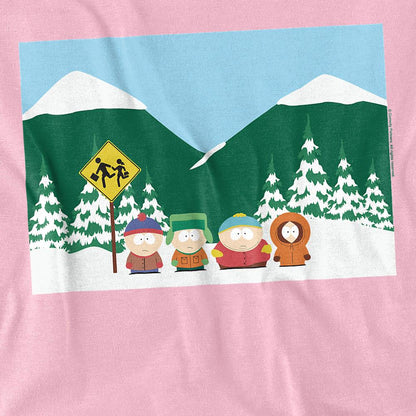 Pink - Side - South Park Unisex Adult Bus Stop T-Shirt
