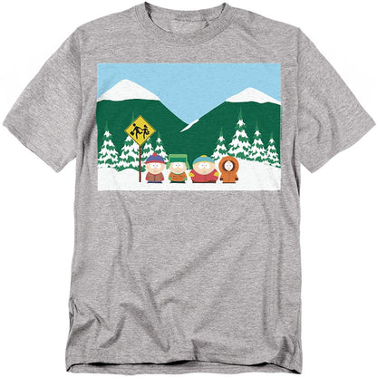 Athletic Heather - Front - South Park Unisex Adult Bus Stop T-Shirt