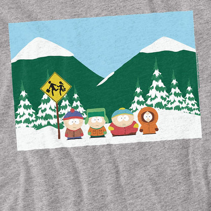 Athletic Heather - Side - South Park Unisex Adult Bus Stop T-Shirt