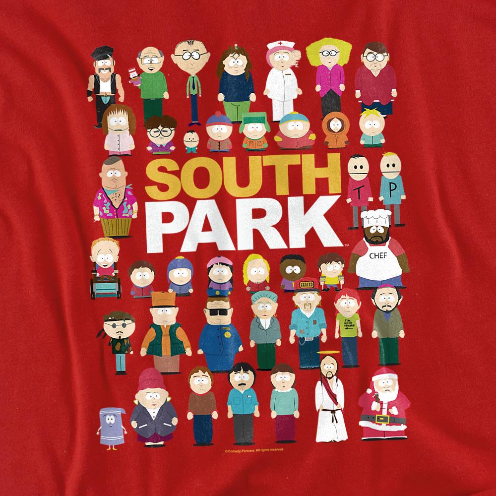 Red - Side - South Park Unisex Adult Full Cast T-Shirt