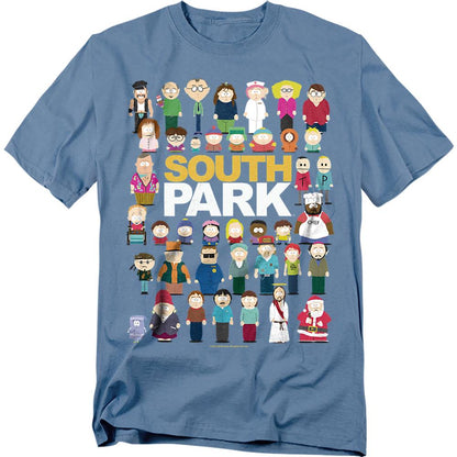 Carolina Blue - Front - South Park Unisex Adult Full Cast T-Shirt