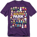 Purple - Front - South Park Unisex Adult Full Cast T-Shirt