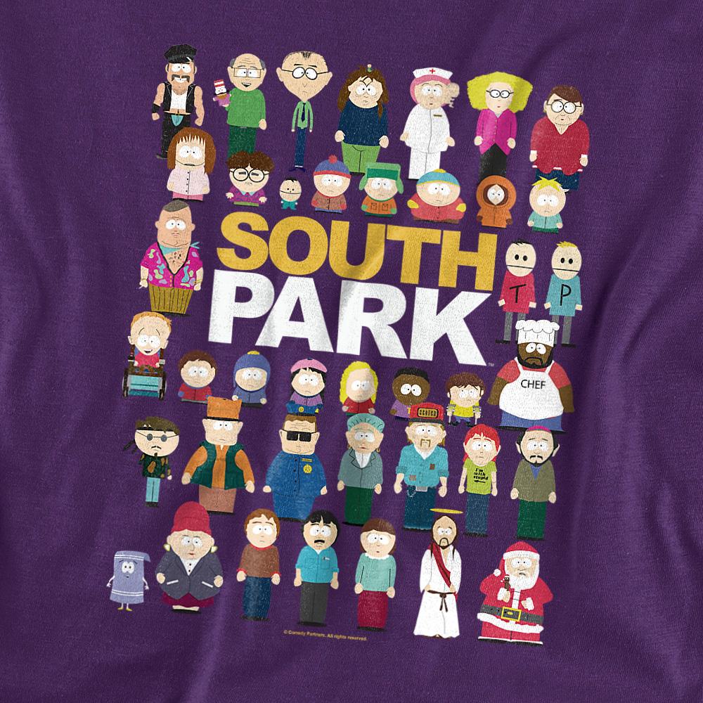 Purple - Side - South Park Unisex Adult Full Cast T-Shirt