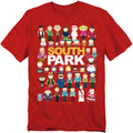 Red - Front - South Park Unisex Adult Full Cast T-Shirt