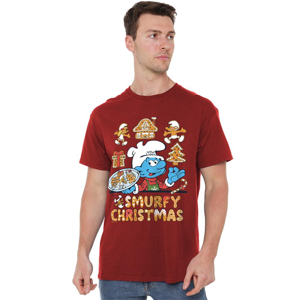 Cardinal - Lifestyle - The Smurfs Unisex Adult Brainy Smurf Cookie Christmas T-Shirt