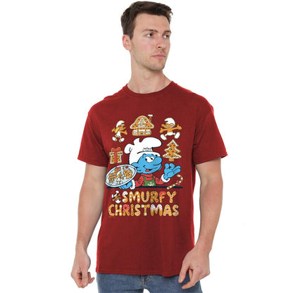 Cardinal - Lifestyle - The Smurfs Unisex Adult Brainy Smurf Cookie Christmas T-Shirt