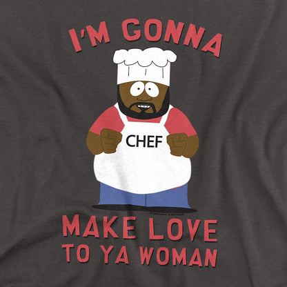 Charcoal - Side - South Park Unisex Adult Make Love T-Shirt