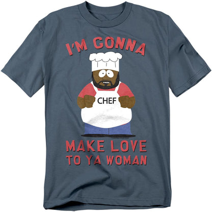 Slate - Front - South Park Unisex Adult Make Love T-Shirt
