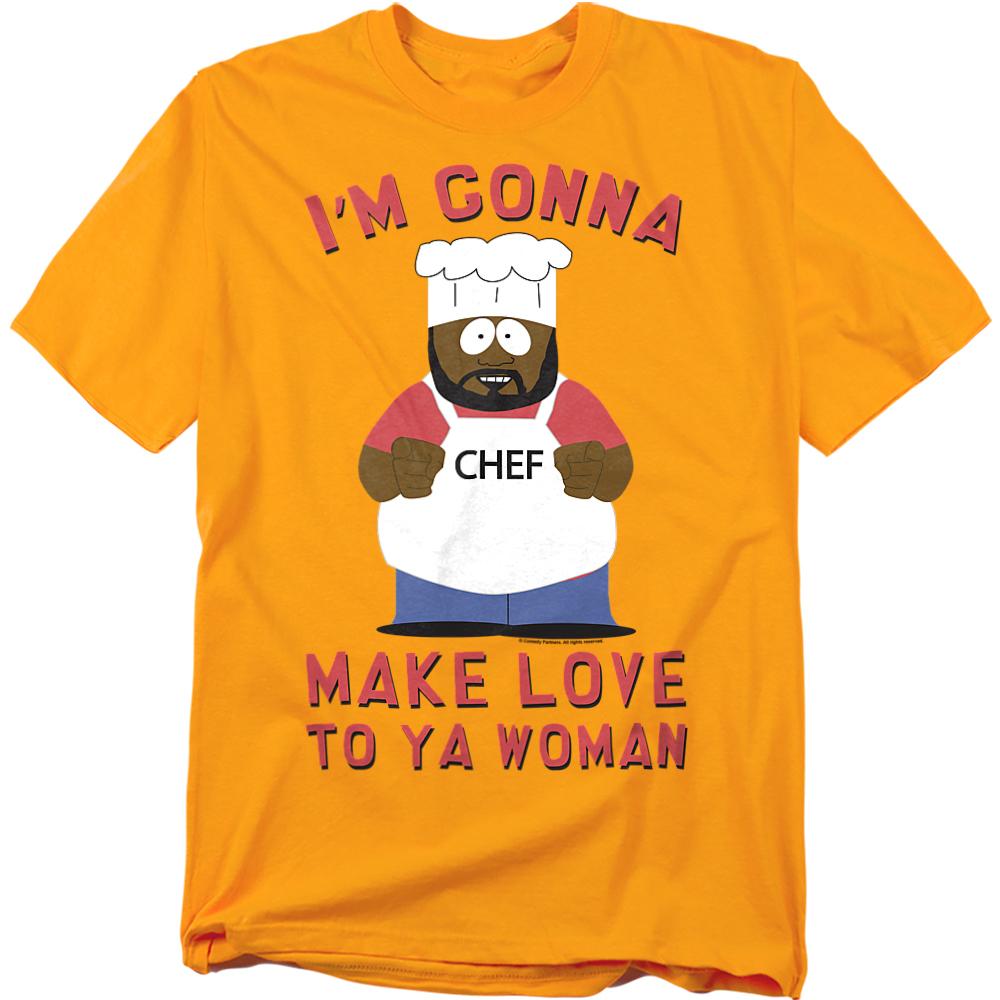 Gold - Front - South Park Unisex Adult Make Love T-Shirt