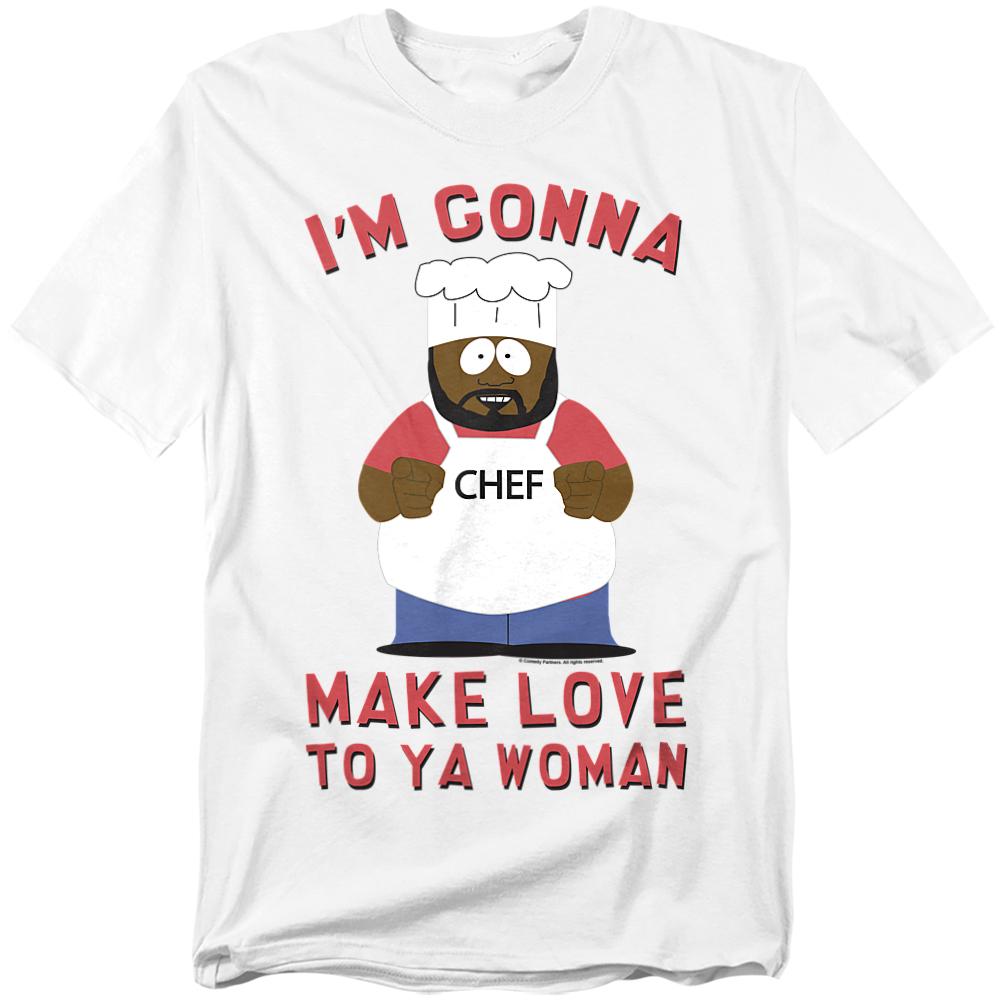 White - Front - South Park Unisex Adult Make Love T-Shirt