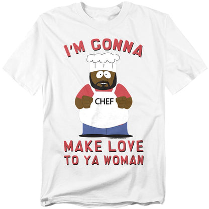 White - Front - South Park Unisex Adult Make Love T-Shirt