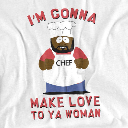 White - Side - South Park Unisex Adult Make Love T-Shirt
