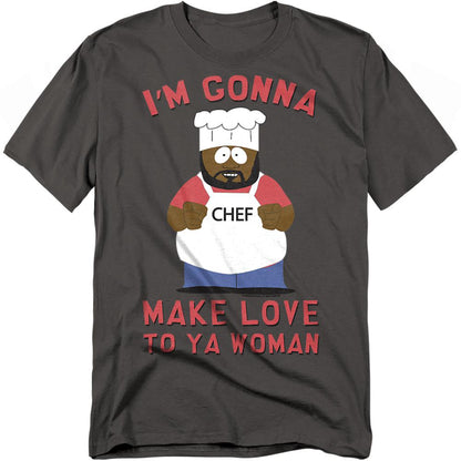 Charcoal - Front - South Park Unisex Adult Make Love T-Shirt