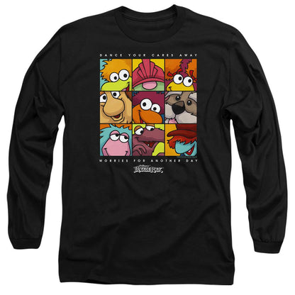 Black-Black - Front - Fraggle Rock Unisex Adult Square Long-Sleeved T-Shirt