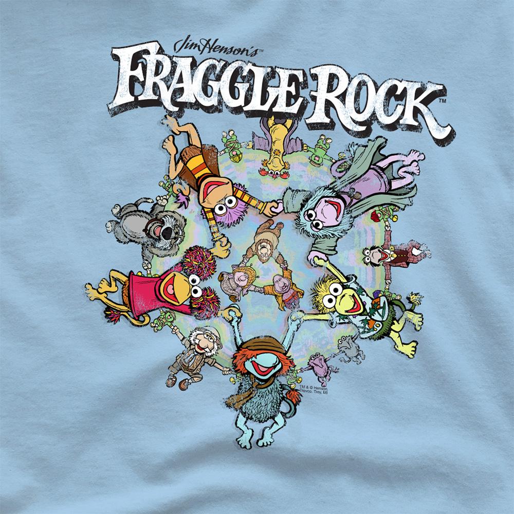 Light Blue - Side - Fraggle Rock Unisex Adult Spinning Gang T-Shirt