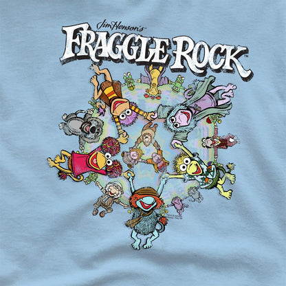 Light Blue - Side - Fraggle Rock Unisex Adult Spinning Gang T-Shirt
