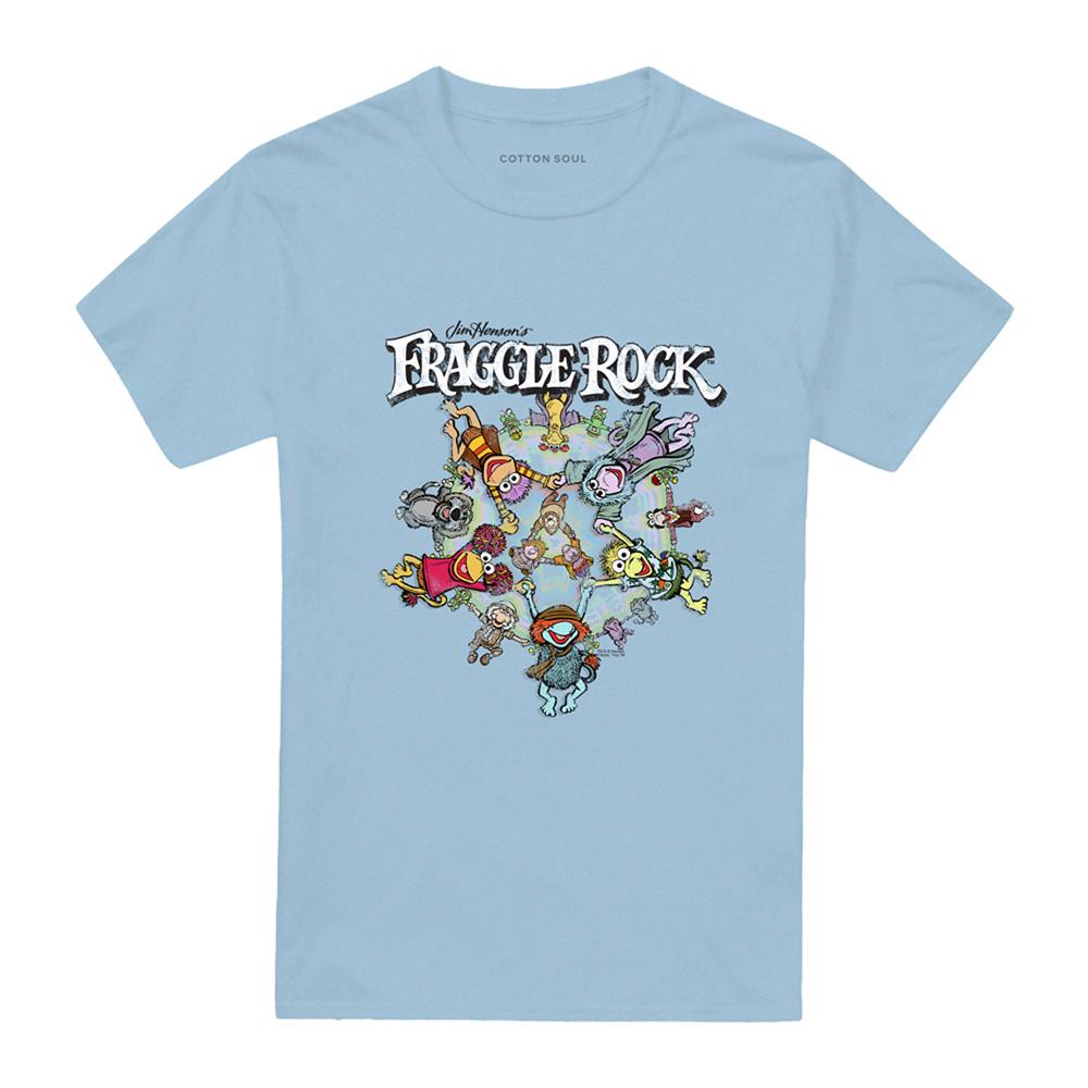Light Blue - Front - Fraggle Rock Unisex Adult Spinning Gang T-Shirt