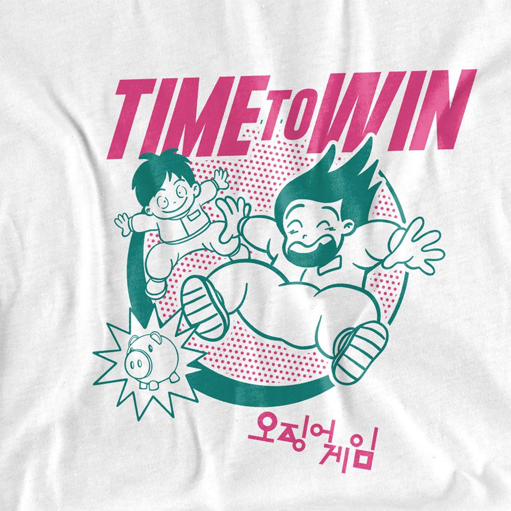White - Side - Squid Game Unisex Adult Season Three Time To Win T-Shirt