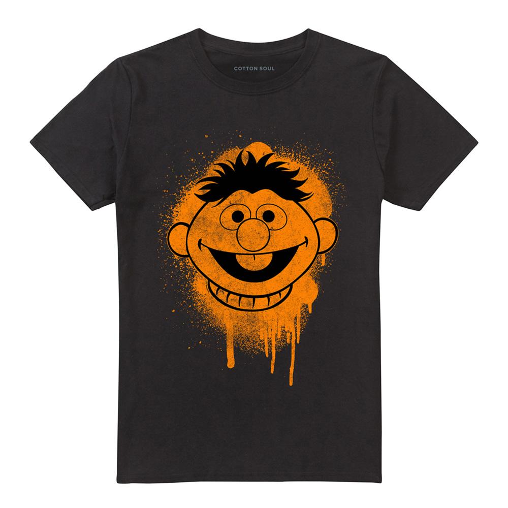 Black - Front - Sesame Street Unisex Adult Ernie Graffiti T-Shirt