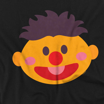Black - Side - Sesame Street Unisex Adult Ernie Kawaii Face T-Shirt