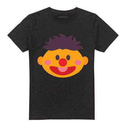 Black - Front - Sesame Street Unisex Adult Ernie Kawaii Face T-Shirt
