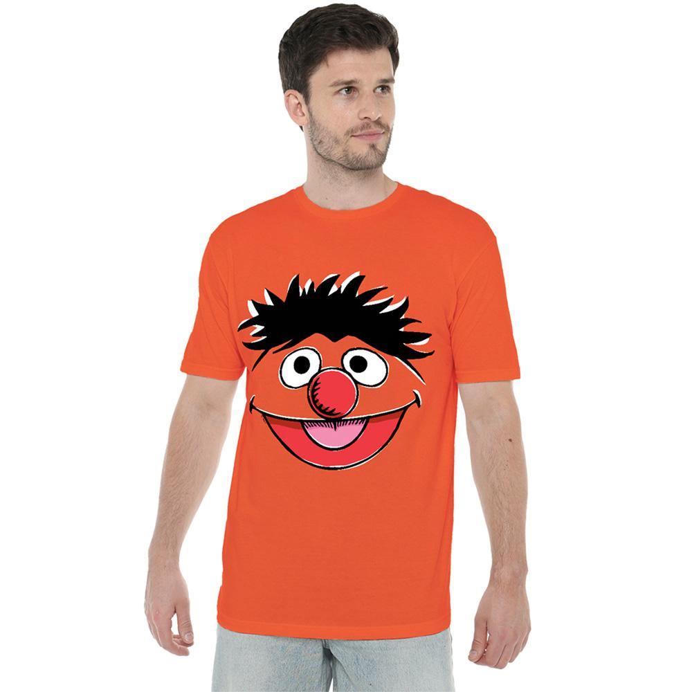 Orange - Lifestyle - Sesame Street Unisex Adult Retro Ernie Sketch T-Shirt
