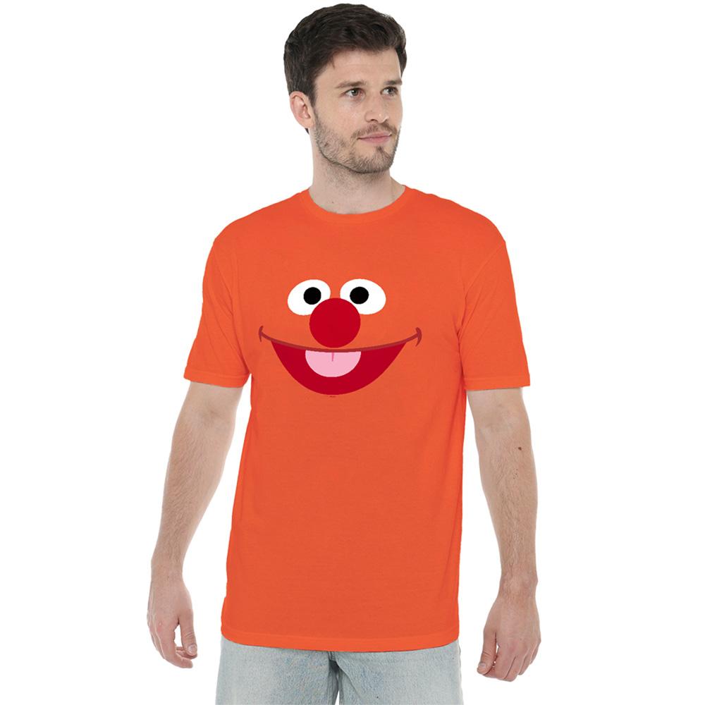 Orange - Lifestyle - Sesame Street Unisex Adult Ernie Face T-Shirt