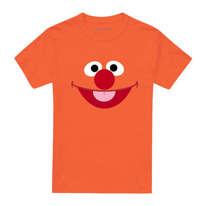 Orange - Front - Sesame Street Unisex Adult Ernie Face T-Shirt