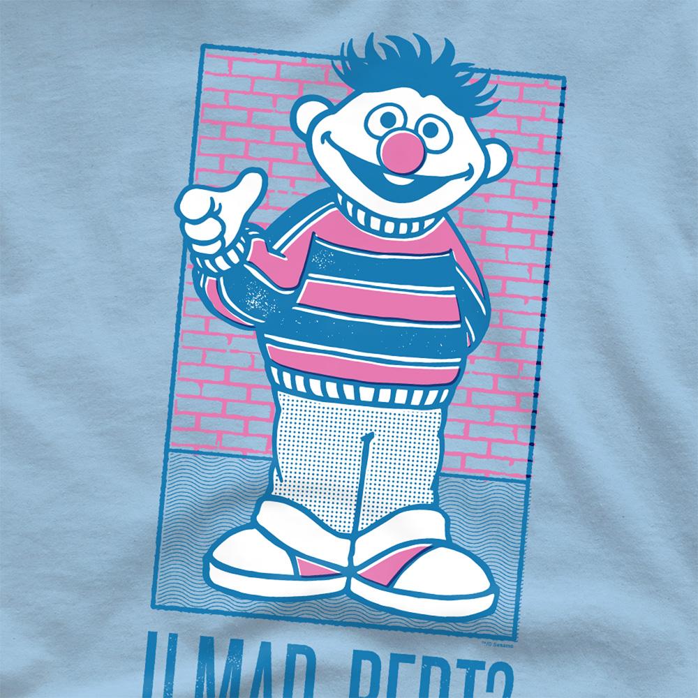 Light Blue - Side - Sesame Street Unisex Adult U Mad Bert? Ernie T-Shirt