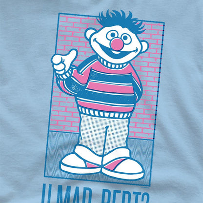 Light Blue - Side - Sesame Street Unisex Adult U Mad Bert? Ernie T-Shirt