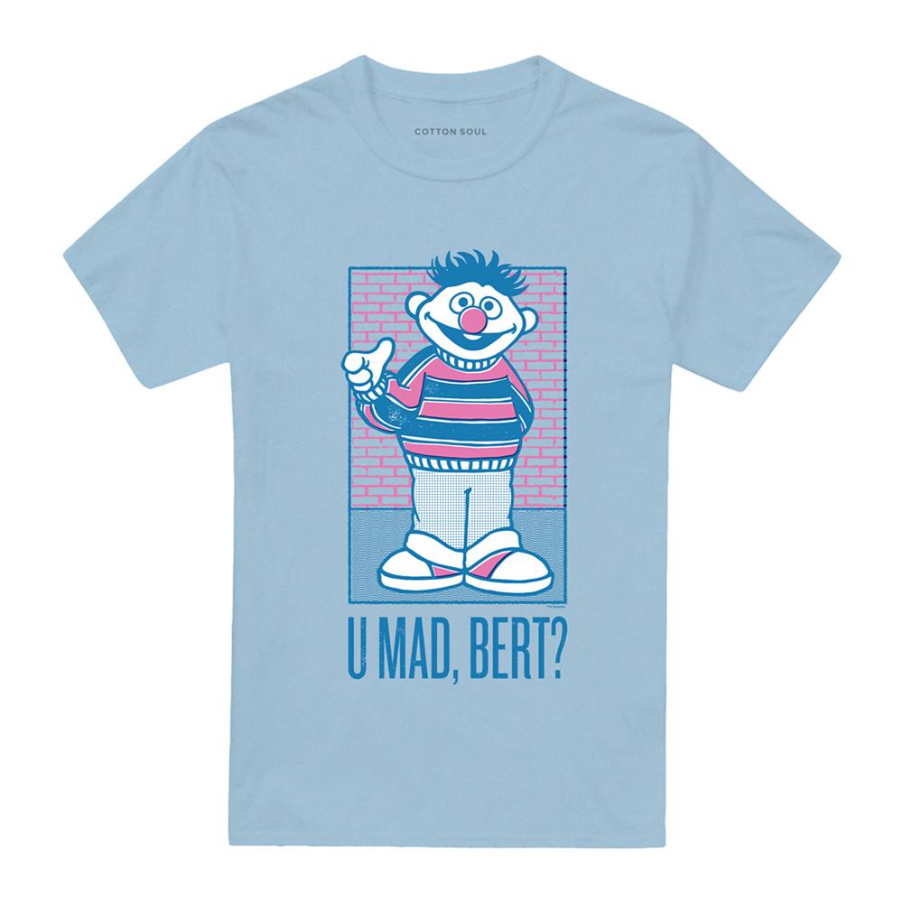 Light Blue - Front - Sesame Street Unisex Adult U Mad Bert? Ernie T-Shirt