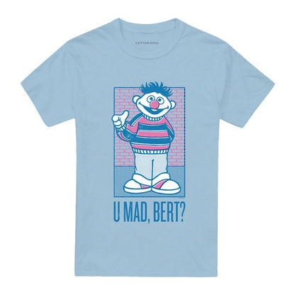 Light Blue - Front - Sesame Street Unisex Adult U Mad Bert? Ernie T-Shirt