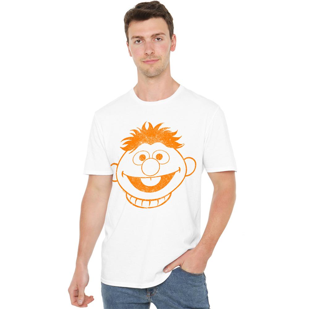 White - Lifestyle - Sesame Street Unisex Adult Ernie Mono T-Shirt