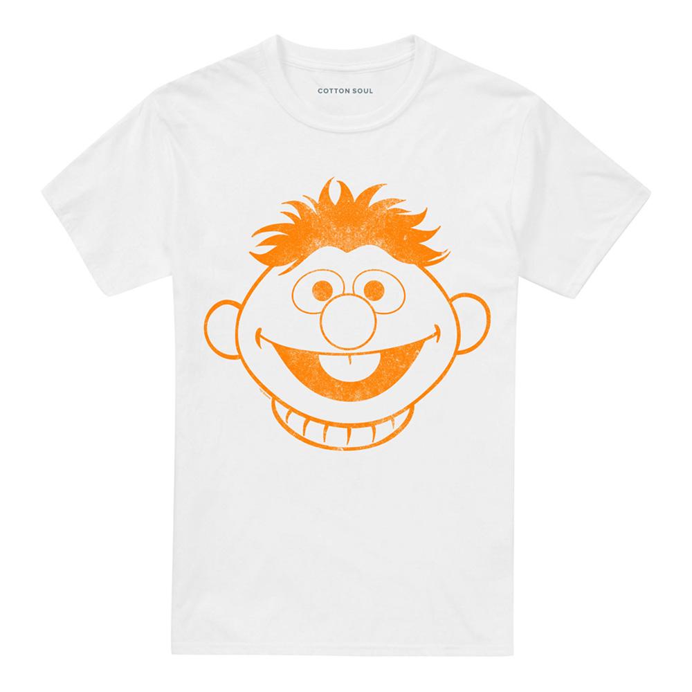 White - Front - Sesame Street Unisex Adult Ernie Mono T-Shirt