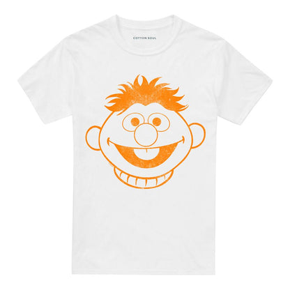 White - Front - Sesame Street Unisex Adult Ernie Mono T-Shirt