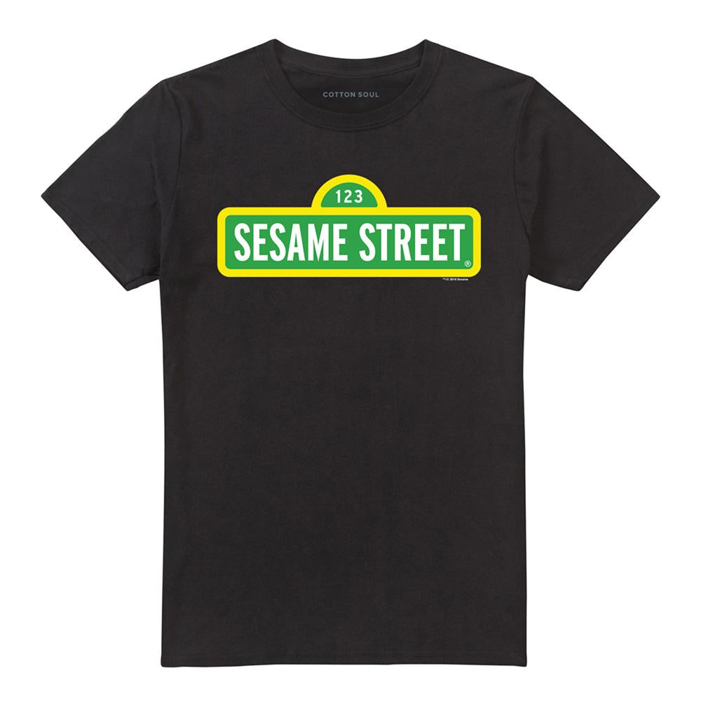 Black - Front - Sesame Street Unisex Adult Logo T-Shirt