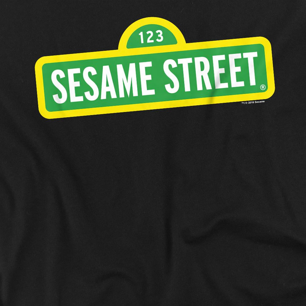 Black - Side - Sesame Street Unisex Adult Logo T-Shirt