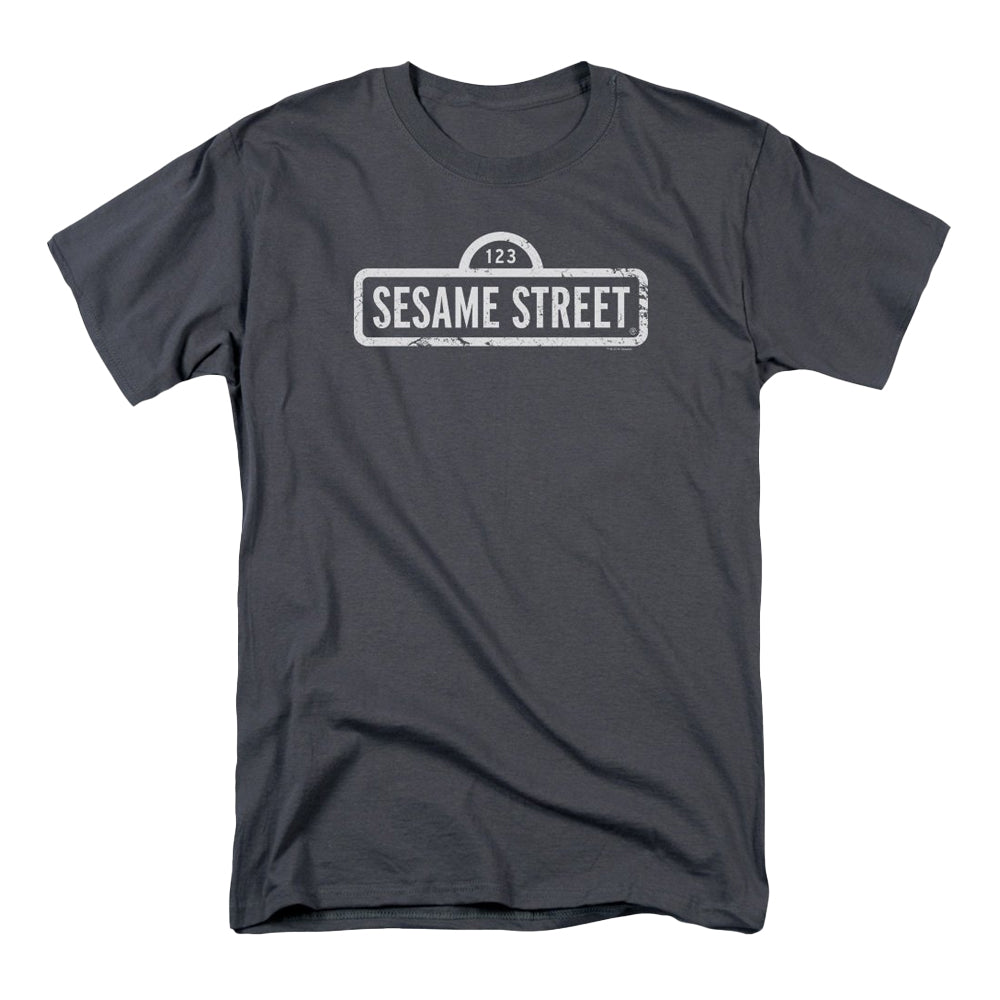 Charcoal - Front - Sesame Street Unisex Adult Logo T-Shirt