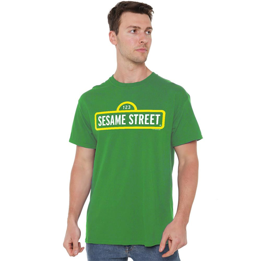 Kelly Green - Lifestyle - Sesame Street Unisex Adult Logo T-Shirt