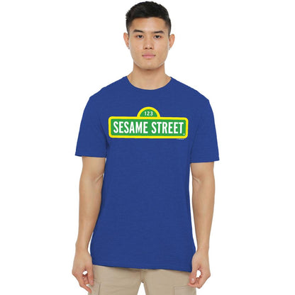 Royal Blue - Lifestyle - Sesame Street Unisex Adult Logo T-Shirt