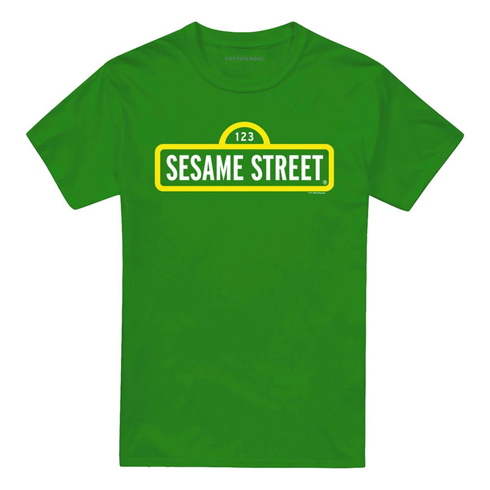 Kelly Green - Front - Sesame Street Unisex Adult Logo T-Shirt