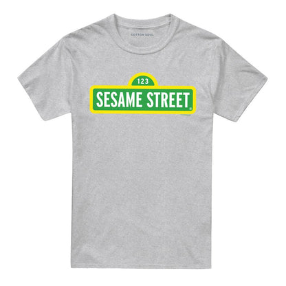 Athletic - Front - Sesame Street Unisex Adult Logo Heather T-Shirt