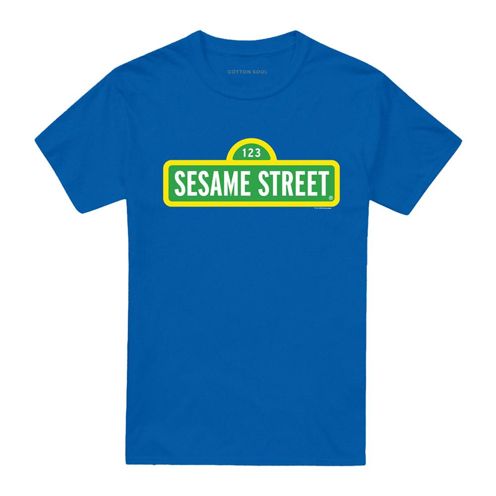 Royal Blue - Front - Sesame Street Unisex Adult Logo T-Shirt