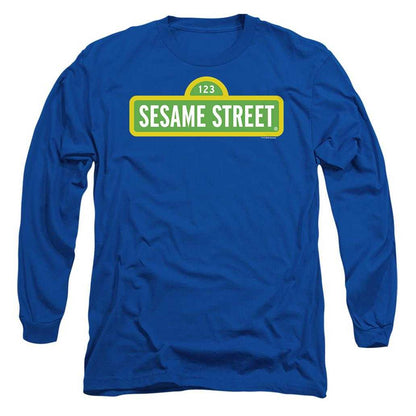 Royal Blue - Front - Sesame Street Unisex Adult Logo Long-Sleeved T-Shirt
