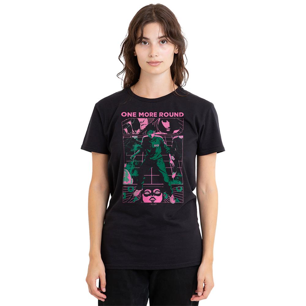Black - Lifestyle - Squid Game Womens-Ladies One More Round Anime T-Shirt