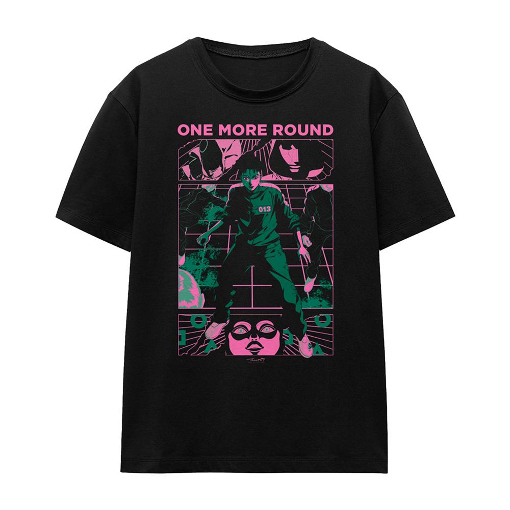 Black - Front - Squid Game Womens-Ladies One More Round Anime T-Shirt