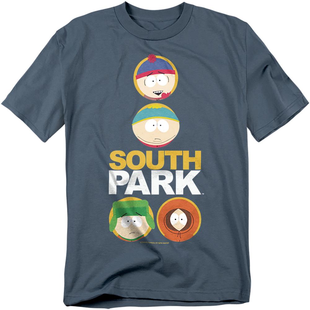 Slate - Front - South Park Unisex Adult Solid Circles T-Shirt