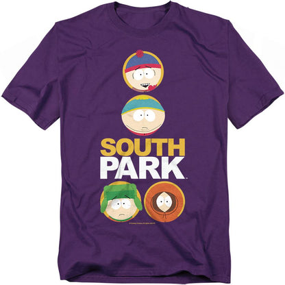 Purple - Front - South Park Unisex Adult Solid Circles T-Shirt